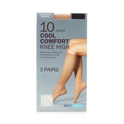 The Collection Pack of three nude 10D knee highs